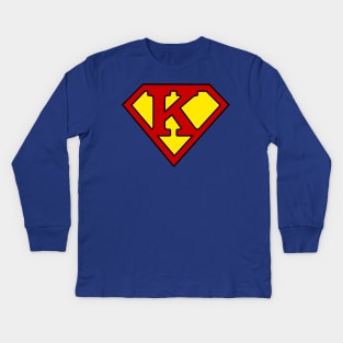 Superhero Symbol Letter K Kids Long Sleeve T-Shirt